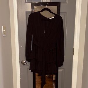 Elegant Black Long-Sleeve Jumpsuit